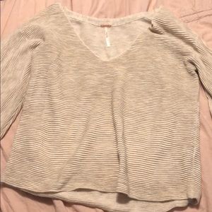 Free people cream sweater! Small bell sleeves